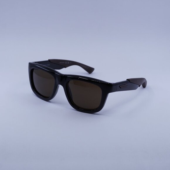Bottega Veneta BV1233S 002 Sunglasses Black/Brown Square Frame Brown Lenses